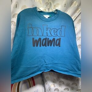Woman’s Blue sweatshirt crop Upcycled